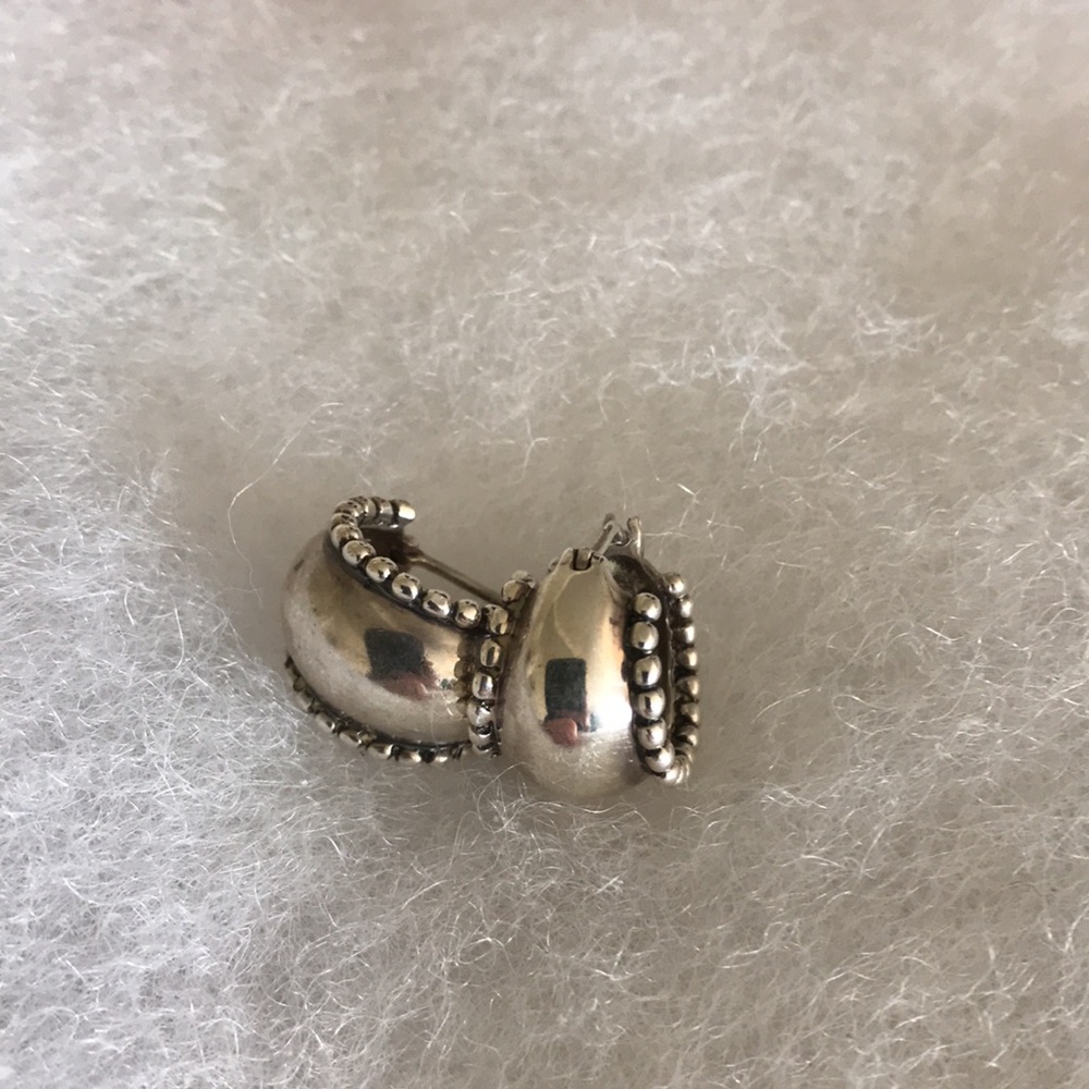 Sterling Silver Hoops Huggies Earrings Detailed